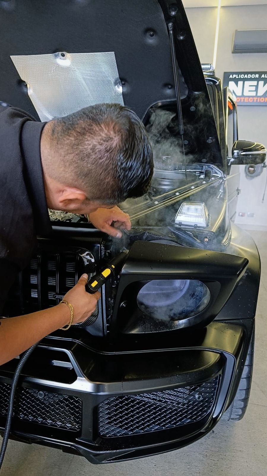 Detalhamento com vapor profissional
